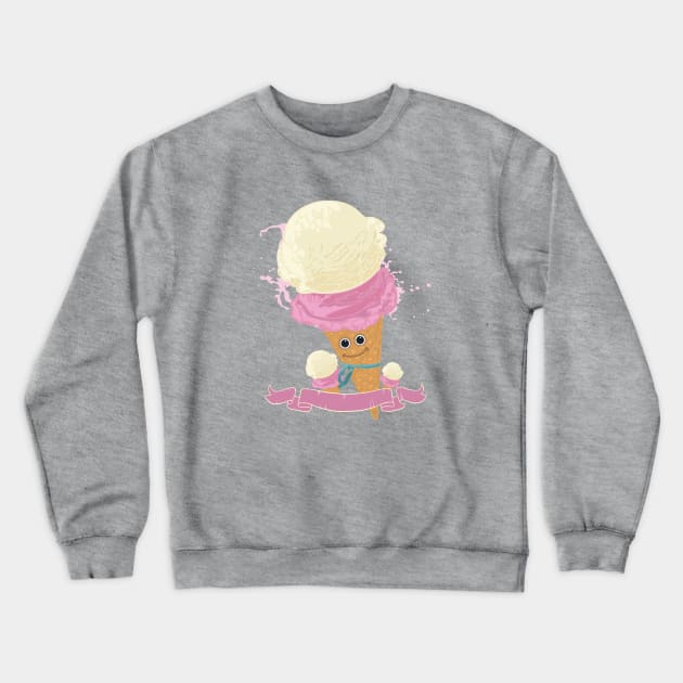 Happy Ice Cream Cone Crewneck Sweatshirt by adamzworld